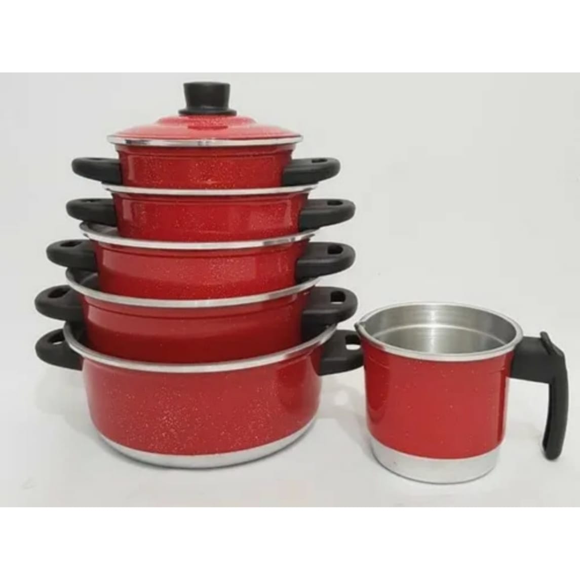 Jogo de Panela Vermelho 5 pçs + Fervedor ...